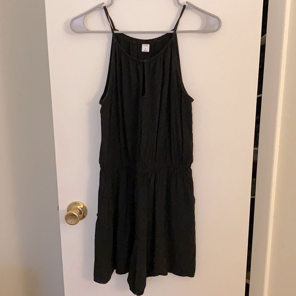 Black key-hole romper